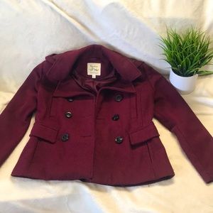 Burgundy Pea Coat